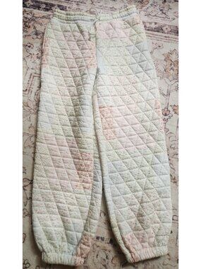 Veveret Women's Sz. L Quilted Fleece Floral Joggers